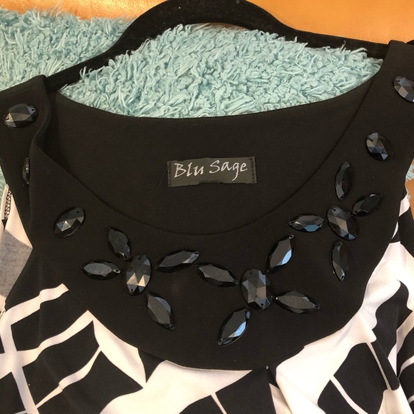 Blu Sage Black and White Dress - Picture 5 of 5